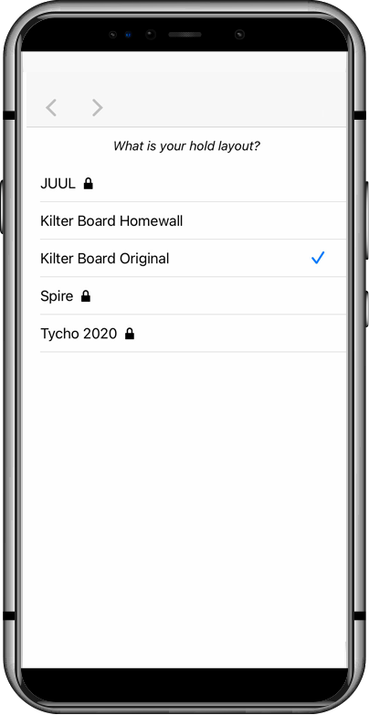 Screenshot Erklärung Kilterboard-App
