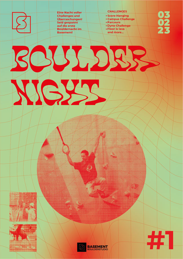 Plakat Bouldernacht Berlin Basement