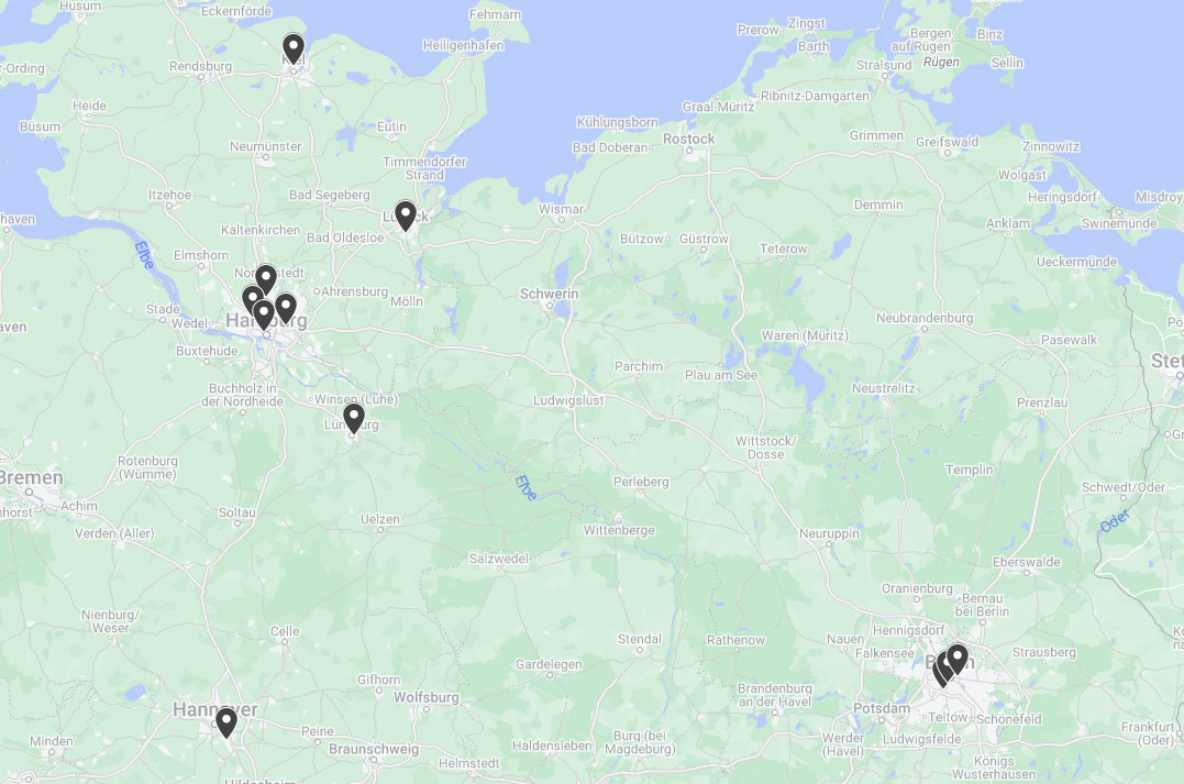 Screenshot urban apes Standorte Google Maps